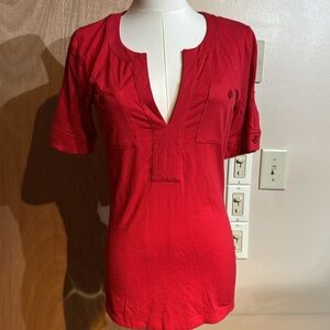BCBGMaxAzria Vibrant Red Knit Top